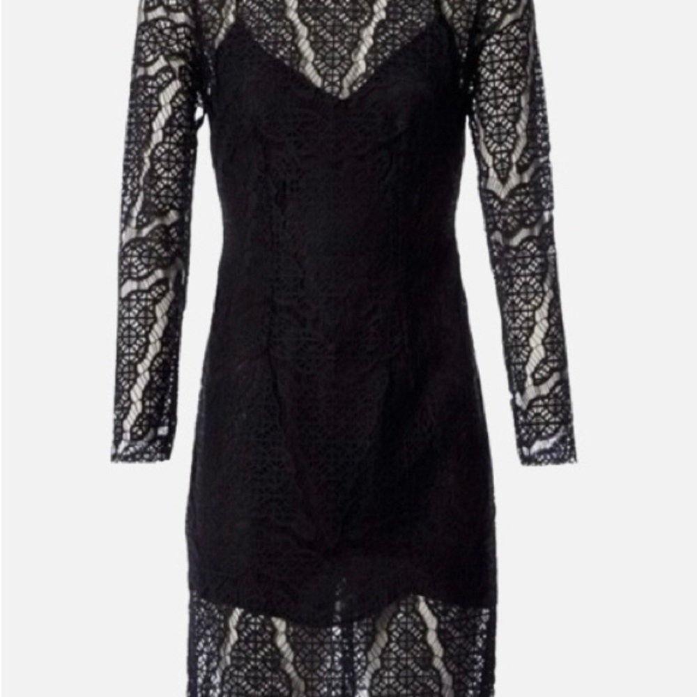 Sandro lace overlay midi dress